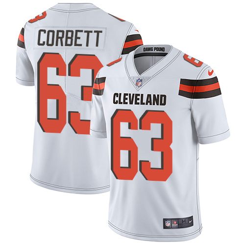 Personalized Browns #63 Austin Corbett White Men’s Stitched NFL Untouchable Limited Jersey