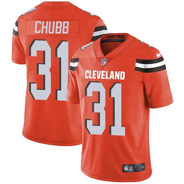 Personalized Browns #31 Nick Chubb Orange Alternate Men’s Stitched NFL Untouchable Limited Jersey
