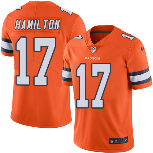 Personalized Broncos #17 DaeSean Hamilton Orange Men’s Stitched NFL Limited Rush Jersey