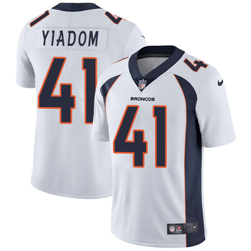 Personalized Broncos #41 Isaac Yiadom White Men’s Stitched NFL Untouchable Limited Jersey