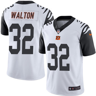 Personalized Bengals #32 Mark Walton White Men’s Stitched NFL Limited Rush Jersey
