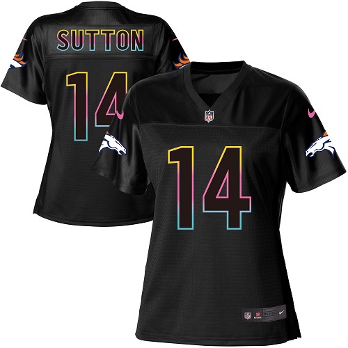 Personalized Broncos #14 Courtland Sutton Black Women’s NFL Fashion Game Jersey