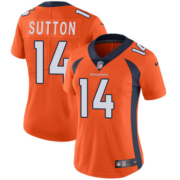 Personalized Broncos #14 Courtland Sutton Orange Team Color Women’s Stitched NFL Untouchable Limited Jersey