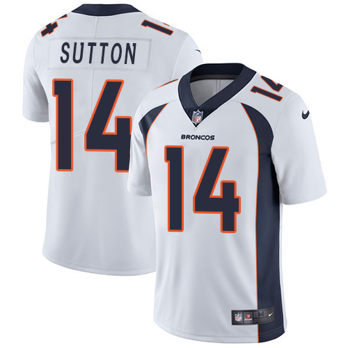 Personalized Broncos #14 Courtland Sutton White Youth Stitched NFL Untouchable Limited Jersey