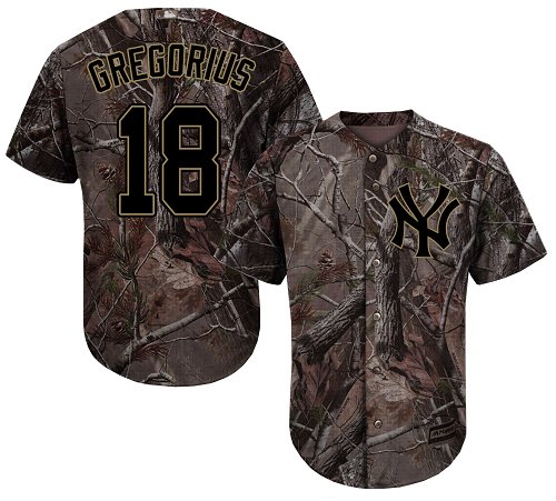 Personalized Yankees #18 Didi Gregorius Camo Realtree Collection Cool Base Stitched Youth Baseball Jersey