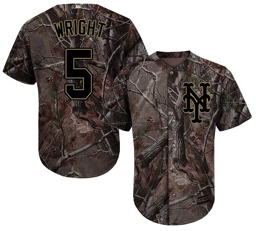 Personalized Mets #5 David Wright Camo Realtree Collection Cool Base Stitched Youth Baseball Jersey