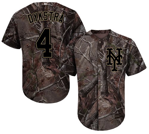Personalized Mets #4 Lenny Dykstra Camo Realtree Collection Cool Base Stitched Youth Baseball Jersey