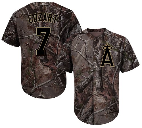 Personalized Angels #7 Zack Cozart Camo Realtree Collection Cool Base Stitched Youth Baseball Jersey