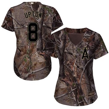 Personalized Angels #8 Justin Upton Camo Realtree Collection Cool Base Women’s Stitched Baseball Jersey