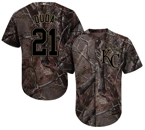 Personalized Royals #21 Lucas Duda Camo Realtree Collection Cool Base Stitched Baseball Jersey