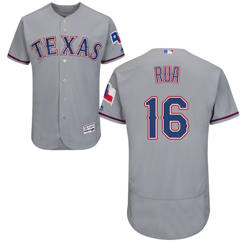 Personalized Rangers #16 Ryan Rua Grey Flexbase Authentic Collection Stitched Baseball Jersey