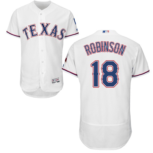 Personalized Rangers #18 Drew Robinson White Flexbase Authentic Collection Stitched Baseball Jersey