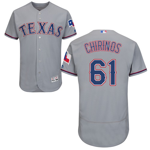 Personalized Rangers #61 Robinson Chirinos Grey Flexbase Authentic Collection Stitched Baseball Jersey