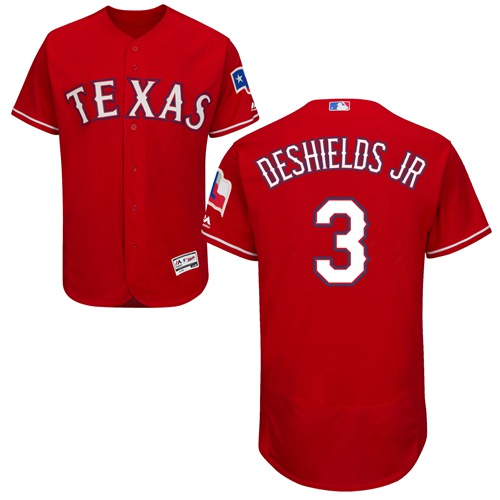 Personalized Rangers #3 Delino DeShields Jr. Red Flexbase Authentic Collection Stitched Baseball Jersey