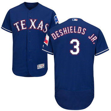 Personalized Rangers #3 Delino DeShields Jr. Blue Flexbase Authentic Collection Stitched Baseball Jersey