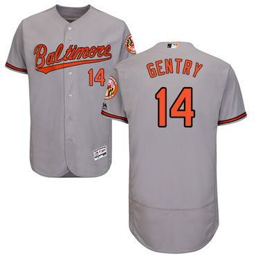 Personalized Orioles #14 Craig Gentry Grey Flexbase Authentic Collection Stitched Baseball Jersey
