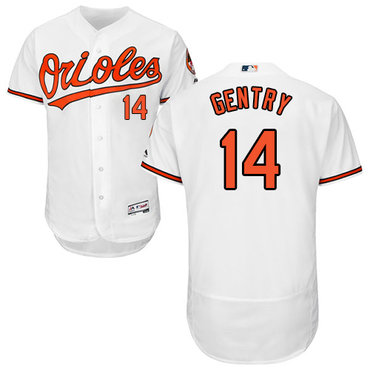 Personalized Orioles #14 Craig Gentry White Flexbase Authentic Collection Stitched Baseball Jersey