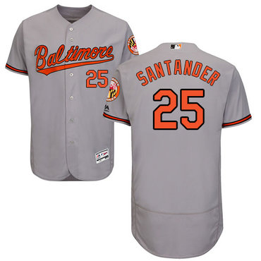 Personalized Orioles #25 Anthony Santander Grey Flexbase Authentic Collection Stitched Baseball Jersey