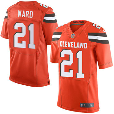 Personalized Browns #21 Denzel Ward Orange Alternate Men’s Stitched NFL Elite Jersey