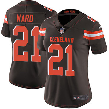Personalized Browns #21 Denzel Ward Brown Team Color Women’s Stitched NFL Untouchable Limited Jersey