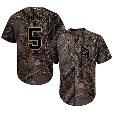 Personalized White Sox #5 Yolmer Sanchez Camo Realtree Collection Cool Base Stitched Baseball Jerseys