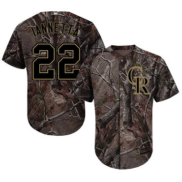 Personalized Rockies #22 Chris Iannetta Camo Realtree Collection Cool Base Stitched Baseball Jersey