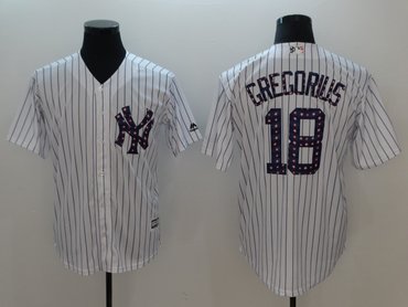 Personalized Yankees 18 Didi Gregorius White 2018 Stars & Stripes Cool Base Jersey