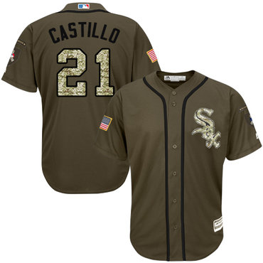 Personalized White Sox #21 Welington Castillo Green Salute to Service Stitched Baseball Jersey