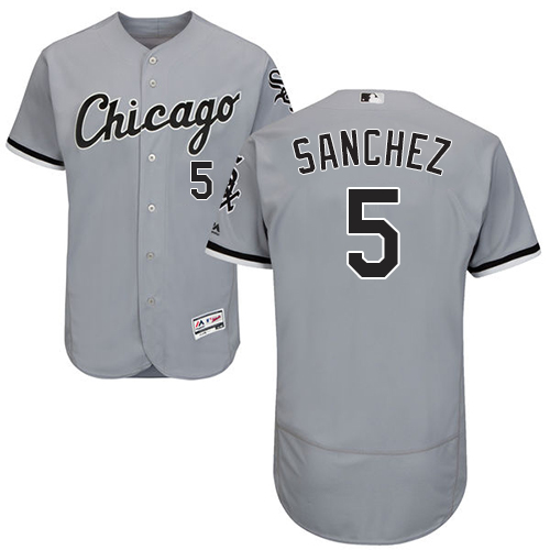 Personalized White Sox #5 Yolmer Sanchez Grey Flexbase Authentic Collection Stitched Baseball Jerseys