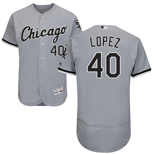 Personalized White Sox #40 Reynaldo Lopez Grey Flexbase Authentic Collection Stitched Baseball Jerseys