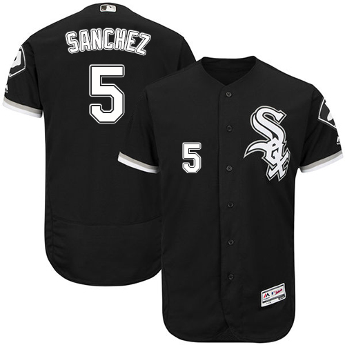 Personalized White Sox #5 Yolmer Sanchez Black Flexbase Authentic Collection Stitched Baseball Jerseys