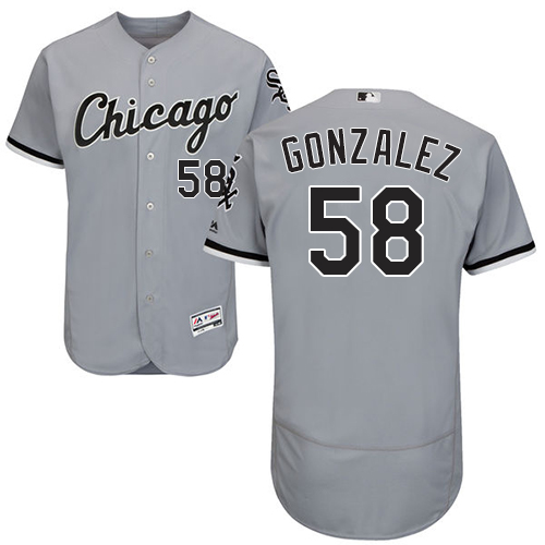 Personalized White Sox #58 Miguel Gonzalez Grey Flexbase Authentic Collection Stitched Baseball Jerseys