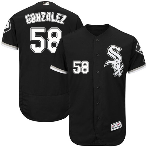 Personalized White Sox #58 Miguel Gonzalez Black Flexbase Authentic Collection Stitched Baseball Jerseys