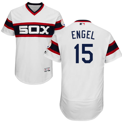 Personalized White Sox #15 Adam Engel White Flexbase Authentic Collection Alternate Home Stitched Baseball Jerseys
