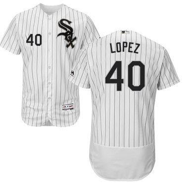 Personalized White Sox #40 Reynaldo Lopez White(Black Strip) Flexbase Authentic Collection Stitched Baseball Jerseys