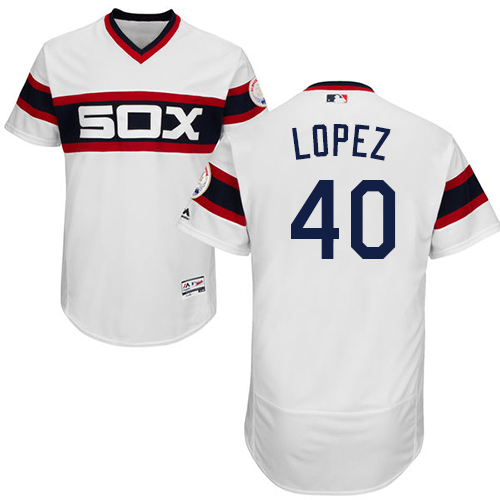 Personalized White Sox #40 Reynaldo Lopez White Flexbase Authentic Collection Alternate Home Stitched Baseball Jerseys