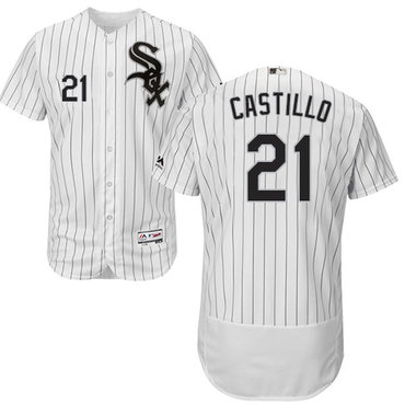 Personalized White Sox #21 Welington Castillo White(Black Strip) Flexbase Authentic Collection Stitched Baseball Jersey