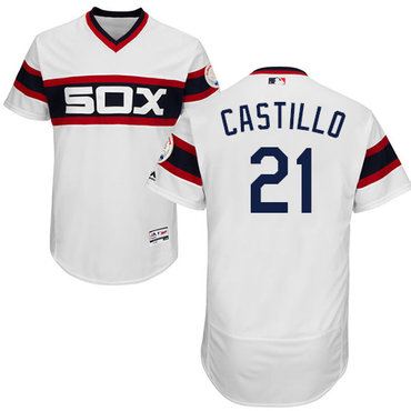 Personalized White Sox #21 Welington Castillo White Flexbase Authentic Collection Alternate Home Stitched Baseball Jersey