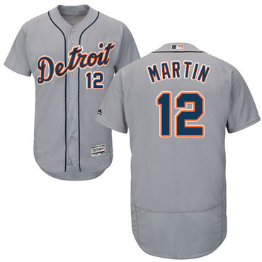 Personalized Tigers #12 Leonys Martin Grey Flexbase Authentic Collection Stitched Baseball Jersey