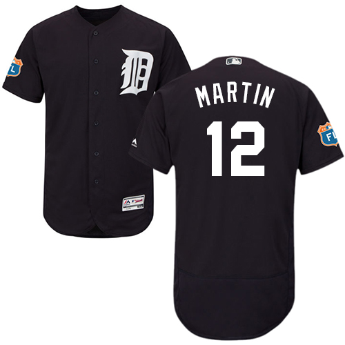 Personalized Tigers #12 Leonys Martin Navy Blue Flexbase Authentic Collection Stitched Baseball Jersey
