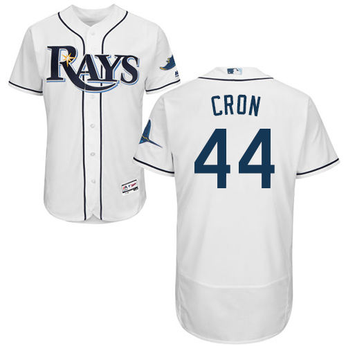 Personalized Rays #44 CJ Cron White Flexbase Authentic Collection Stitched Baseball Jersey