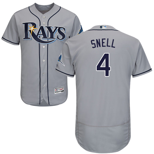 Personalized Rays #4 Blake Snell Grey Flexbase Authentic Collection Stitched Baseball Jersey