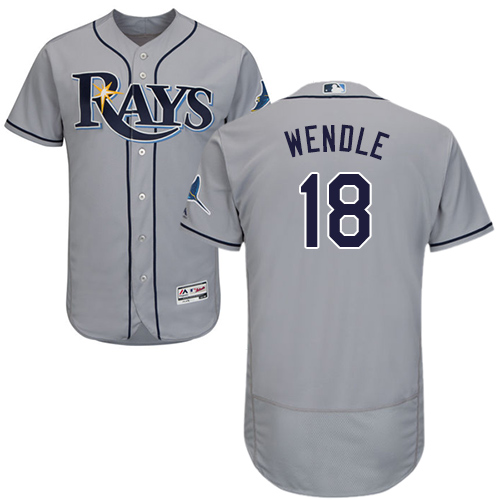 Personalized Rays #18 Joey Wendle Grey Flexbase Authentic Collection Stitched Baseball Jersey