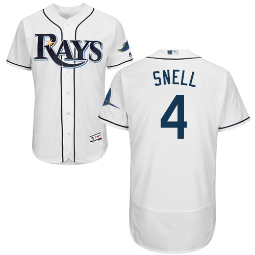 Personalized Rays #4 Blake Snell White Flexbase Authentic Collection Stitched Baseball Jersey