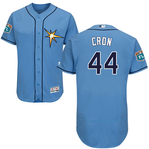 Personalized Rays #44 CJ Cron Light Blue Flexbase Authentic Collection Stitched Baseball Jersey