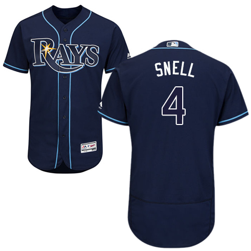 Personalized Rays #4 Blake Snell Dark Blue Flexbase Authentic Collection Stitched Baseball Jersey