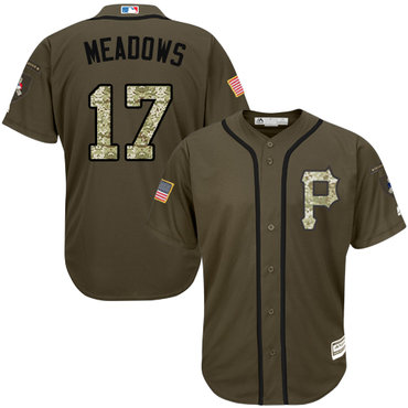 Personalized Pirates #17 Austin Meadows Green Salute to Service Stitched Baseball Jersey