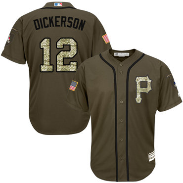 Personalized Pirates #12 Corey Dickerson Green Salute to Service Stitched Baseball Jersey
