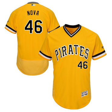 Personalized Pirates #46 Ivan Nova Gold Flexbase Authentic Collection Stitched Baseball Jersey