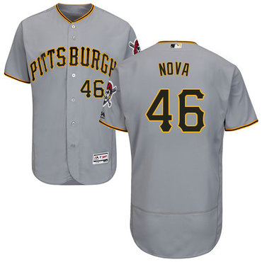 Personalized Pirates #46 Ivan Nova Grey Flexbase Authentic Collection Stitched Baseball Jersey